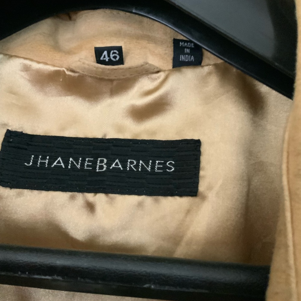 Jhane Barnes Tan Suede Jacket with Satin Lining